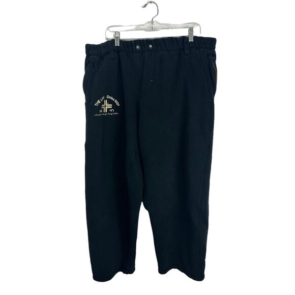LRG Knits Research DNM Group Joggers Sweatpants Logo Black XL Pockets Mens Heavy - Picture 1 of 12